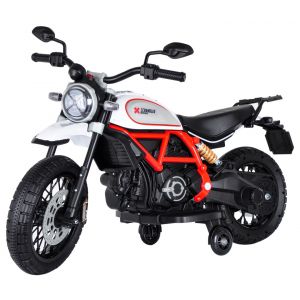 Ducati Scrambler Elektrický Dětský Motocykl - Bílý Všechna dětská kola/koloběžky Elektrické dětské motorky